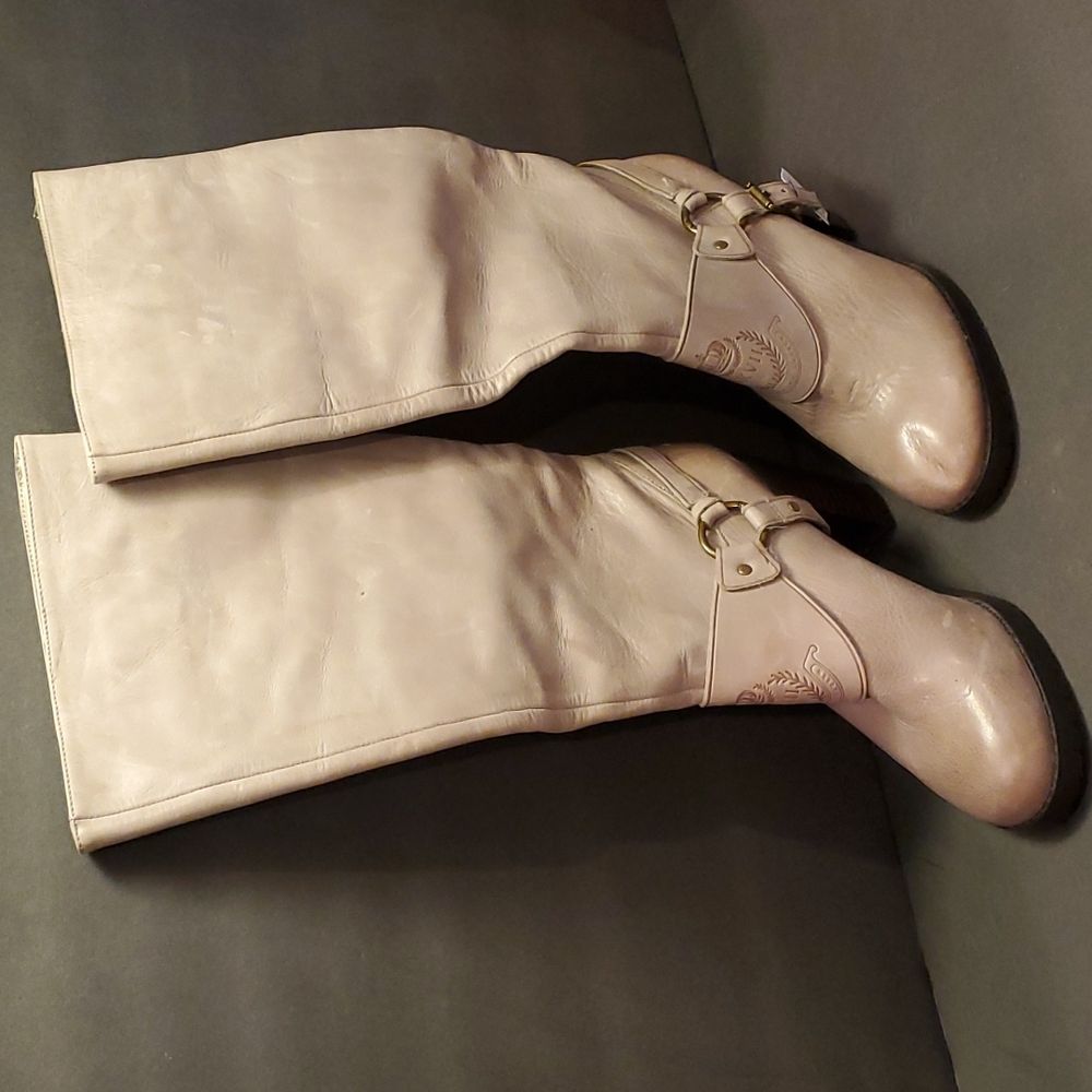 Ralph Lauren Boots Gray Leather.  Sz. 6.5B - Picture 1 of 12
